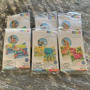 Intex Swim Arm Bands 3-6 Years Lot of 6 Pairs. Dinosaurs, Mermaid, Fish/Octopus